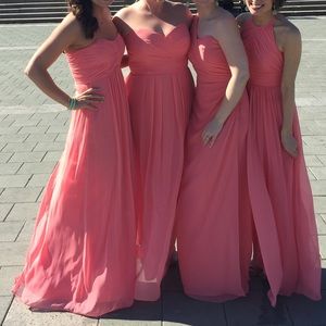 After six coral (ginger) bridesmaid dress